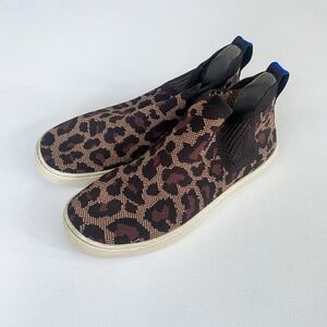Rothy's Chelsea Wildcat Leopard Print Ankle‎ Boots Sneaker